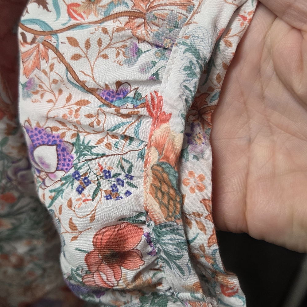 Lucy & Laurel Floral Blouse - Red, Purple, Green - Picture 4 of 6